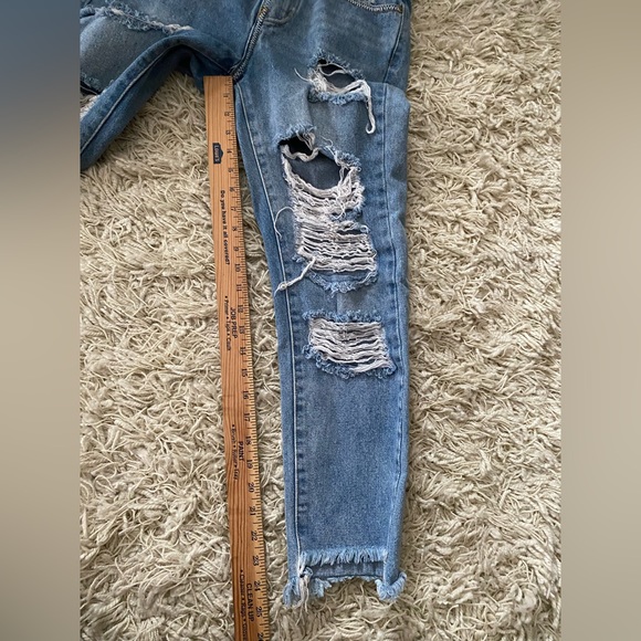 Vici P.O.L premium denim medium wash distressed raw hem jeans size small - Picture 7 of 16